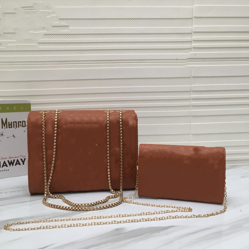 

2021 fashion two-piece printed one-shoulder chain bag508-3#, Brown