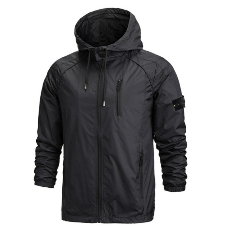 

Men's jacket spring and autumn casual fashion thin jackets breathable sports windbreaker Waterproof windproof Black khaki navy blue, Black;brown