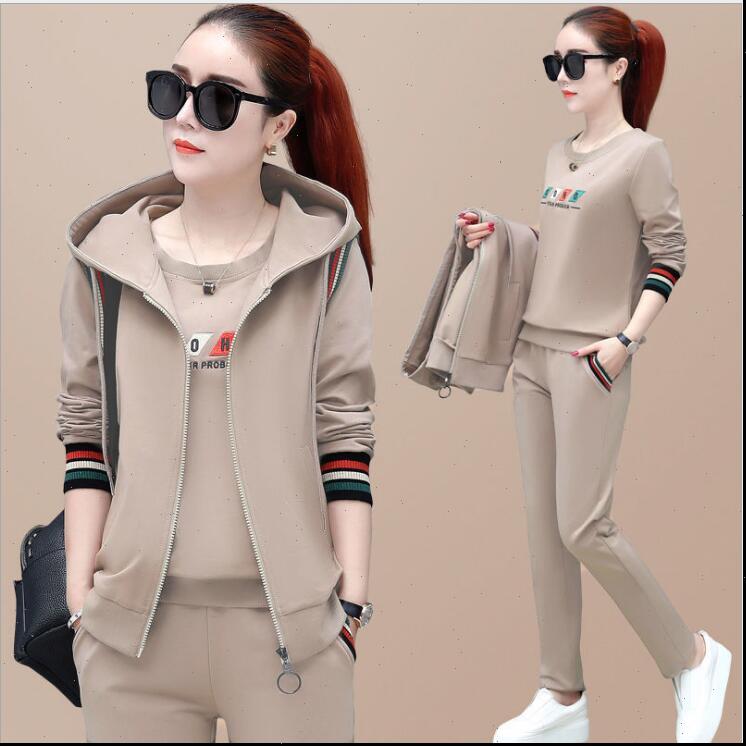 

herfst trainingspak vrouwen jas womens tracksuits broek hoodie 3 delige set sport pak vrouw sportkleding chandal mujer 4xl, Gray