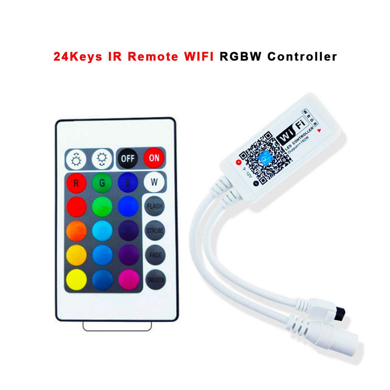 

24Keys Mini Wifi RGB RGBW Led Controller Music And Timer Mode Wifi-Wireless Phone IOS Android APP Remote For SMD 3528 5050 Leds