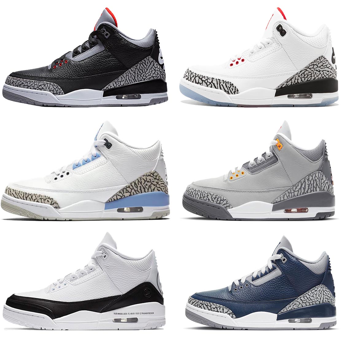 

2021 Authentic 3 OG Black Cement White Shoes UNC Blue WMNS Laser Orange Midnight Navy Fragment Tinker JTH Red Varsity Royal Men Outdoor Spor