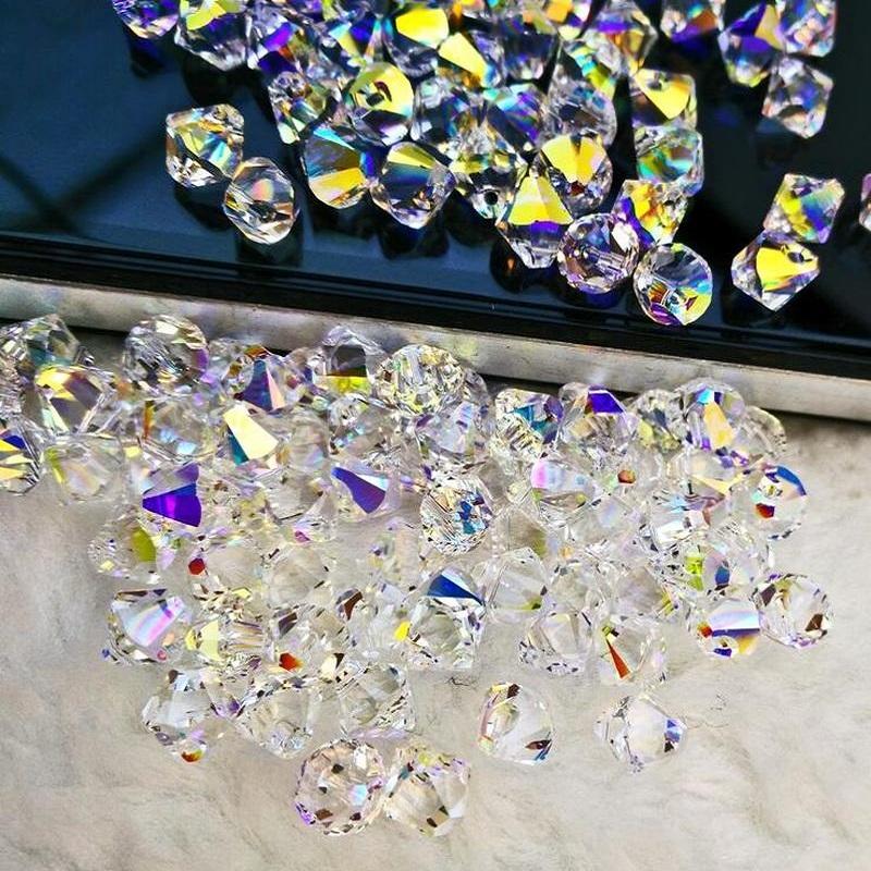 

Other 4/6mm Rhombic Colorful Crystal Beads String Glass Loose Spacer For Jewelry Making DIY Bracelet Necklace