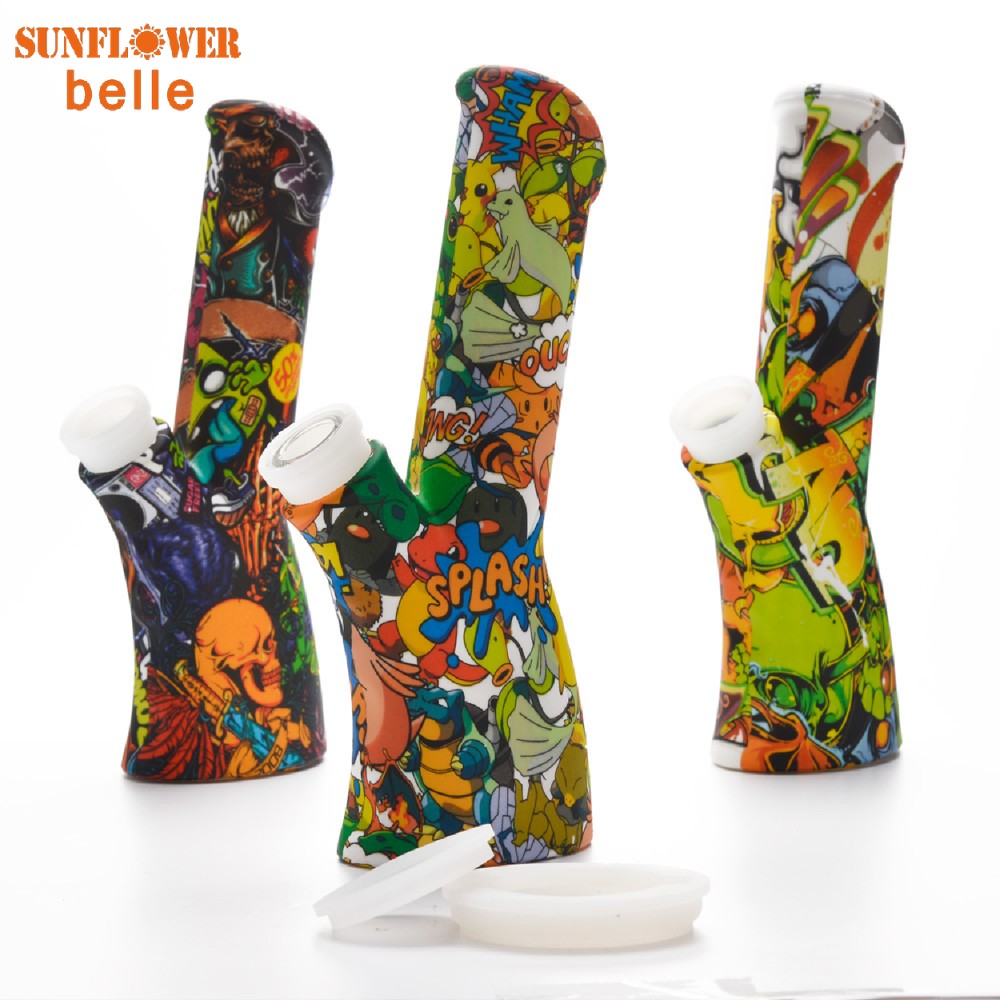 

8.6 Inch Fork Style Silicon Pipes Smoking Silicone waterpipe Hookah Bong Shisha
