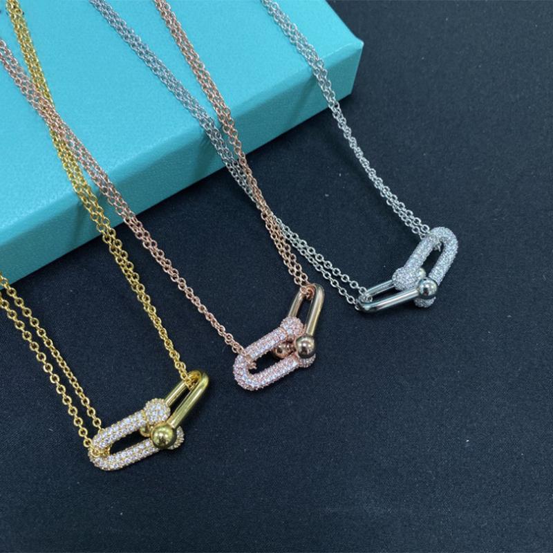 

Chains The Ms TIFS925 Silver 1:1 U Drill Necklace Jewelry Anniversary Gift