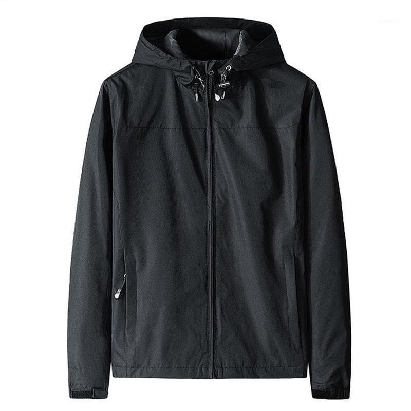 

Men' Jackets Spring Jacket Travel Windproof Waterproof Sport Men Thin Outdoor Sportswear Coat Hooded Oversize Clothing, Black