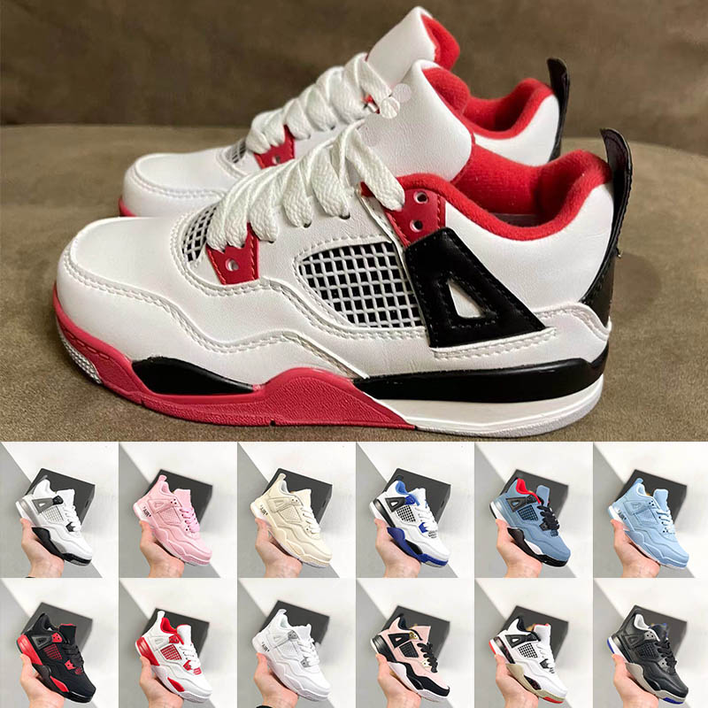 

Infants 4 Boots 4s PS kids Basketball Shoes university blue bred sail what the pink fire red royalty Childrens designer sneakers Baby Boy Trainers 26-35, A13