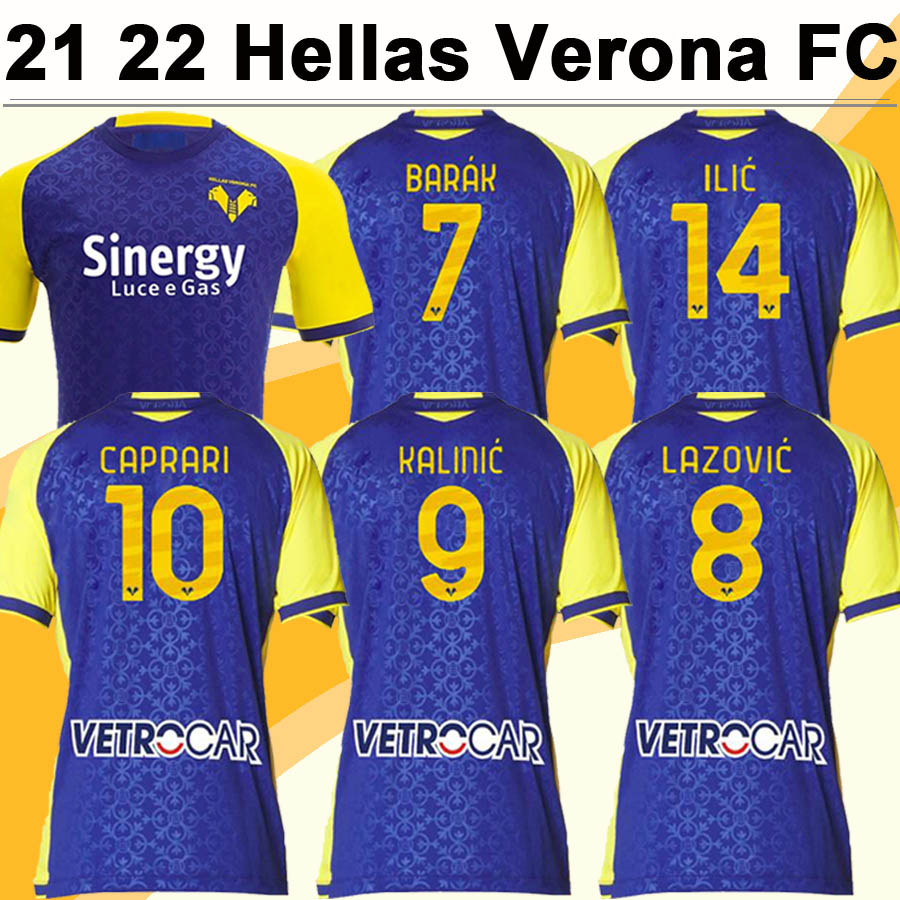 

21 22 Hellas Verona FC ILIC KALINIC Mens Soccer Jerseys FARAONI BARAK LAZOVIC CAPRARI SIMEONE LASAGNA Home Away Football Shirts Uniforms, Black;yellow