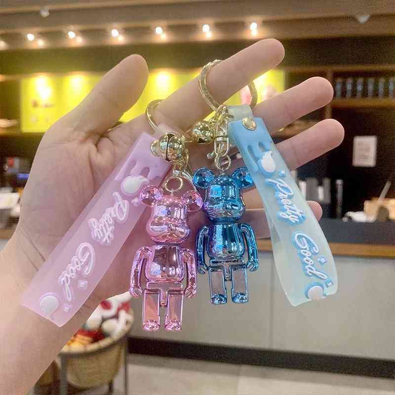 

Creative violent couple car schoolbag bear bag Trinket pendant key chain