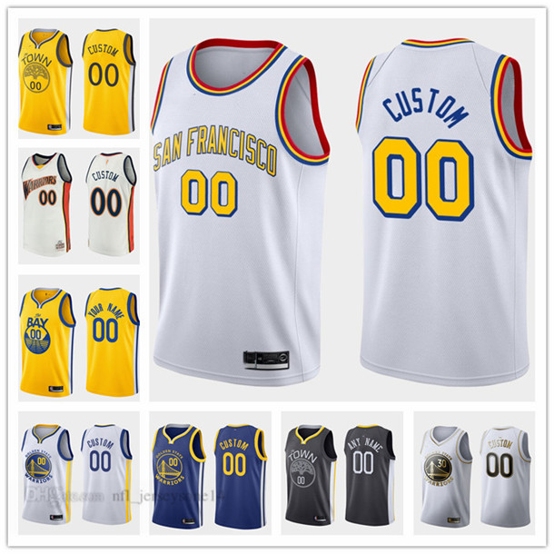 

Custom Mens women youth golden stateWarriorswhite blue black Throwback City Basketball jersey