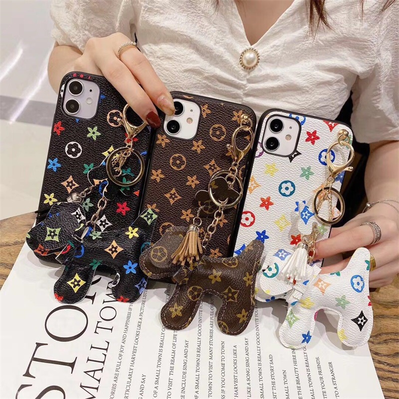 

Brand Designer With Fashon Dog Ornament phone cases for iphone 11Pro 11 xs max xs xr 8plus 8 7plus Leather case, Black