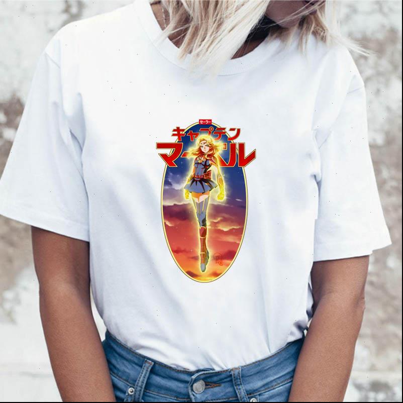

sailor women t shirt moon korean tshirt tees harajuku graphic for ulzzang funny female clothing, White