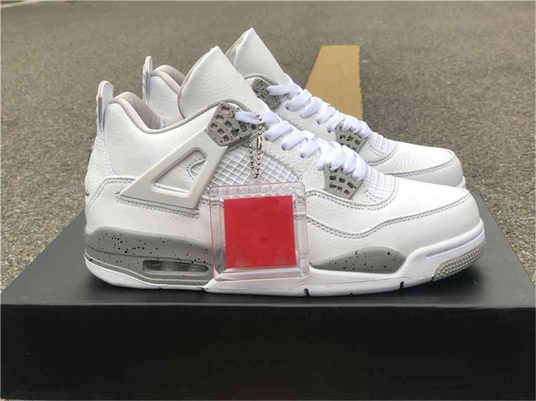 

2021 Authentic 4 White Oreo 4s Men Outdoor Shoes Tech Grey Black Fire Red CT8527-100 Retro Sports Sneakers With Box