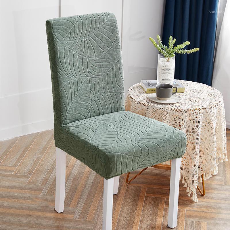 

Chair Covers WarmsLiving Jacquard Plain Dining Cover Spandex Elastic Slipcover Case Stretch For Wedding El Banquet