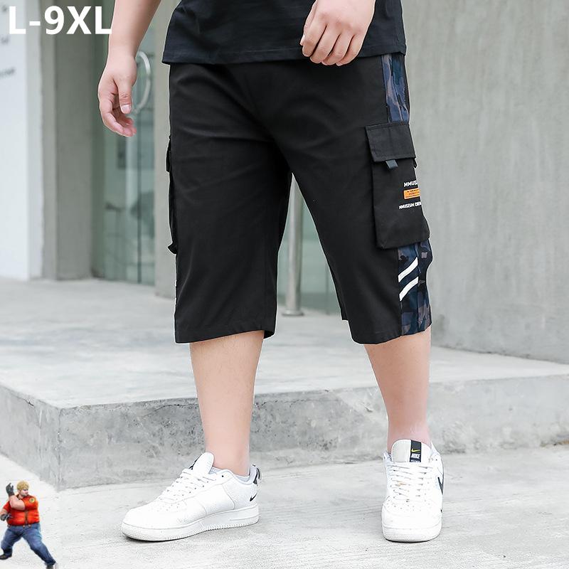 

Men's Shorts Cropped Trousers Mens Summer Black Plus Size 9XL 95% Cotton 8XL Stretched Safari Sweat Sport 7XL Cargo Casual Clothing, 8836 black