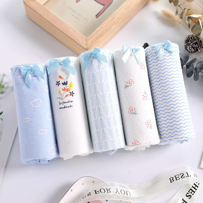 

Girls Underwear 5pc/lot Lace Cotton Low Waist Lovely Print Briefs Young Girl Panties Teenager Blue Sales, Camo