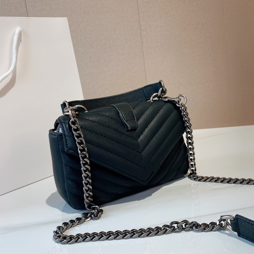 

Top quality Luxurys Designers bag Women Leather Fashion Chain Pochette handbags female Crossbody handbag Purse Vintage wallet shoulder bags 2021, Black