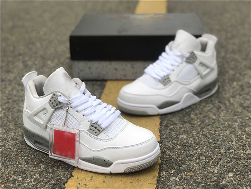 

2021 Authentic 4 White Oreo 4s Mens Outdoor Shoes Tech Grey Black Fire Red CT8527-100 Sports Sneakers With Original Box