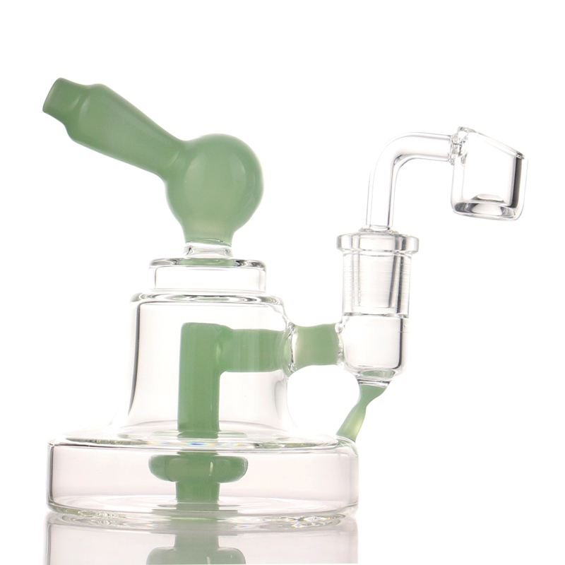 

Hookahs Mini Dab Rig 5'' Glass Bong Shower Perc Female 14.5mm Water Pipe with Quartz Banger Bowl