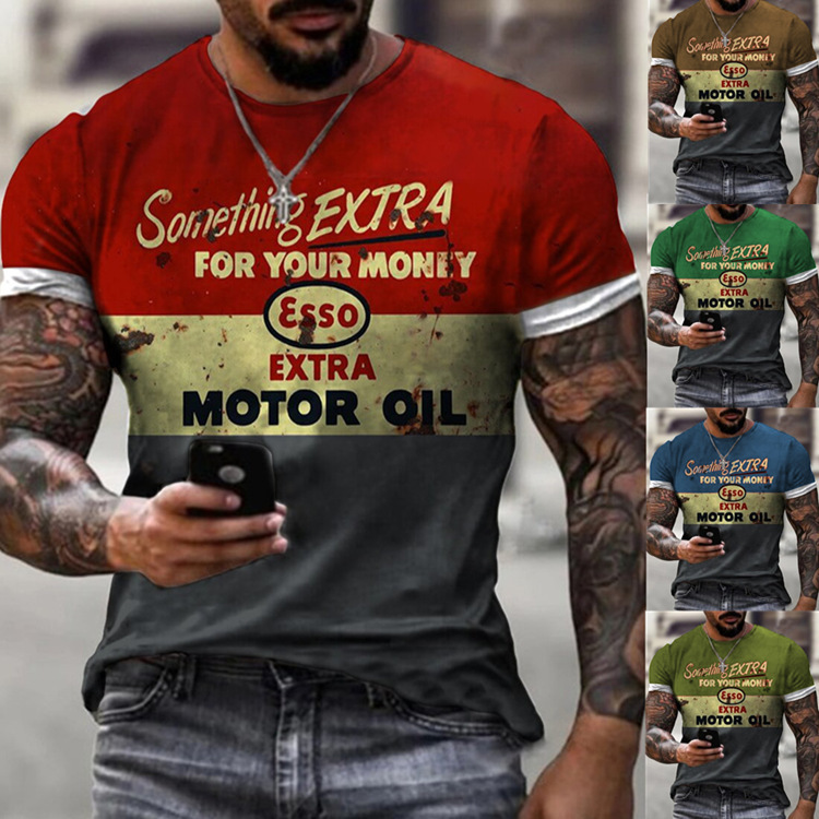 

2021 summer t-shirt new letter 3d digital print men's street trend funny 3d t-shirt mg4, White;black