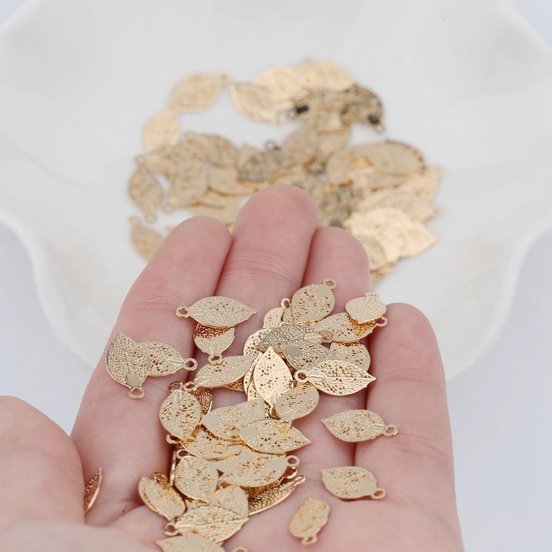 

Charms Cute 10pcs Mini Leaf Copper Material Female Vholesale Necklace, Earring Bracelet Diy Jewelry Handmade 1 Colors, Bronze;silver