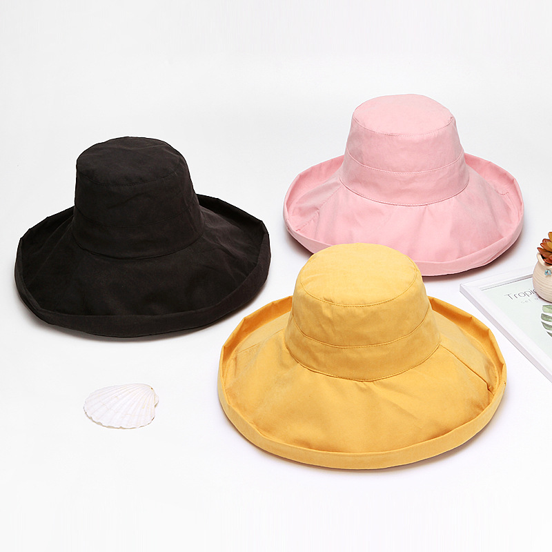 

Fisherman hats woman summer Korean version of the Japanese series all-match sun hat 2021 new peach skin velvet basin hat folding sunhats, Multi
