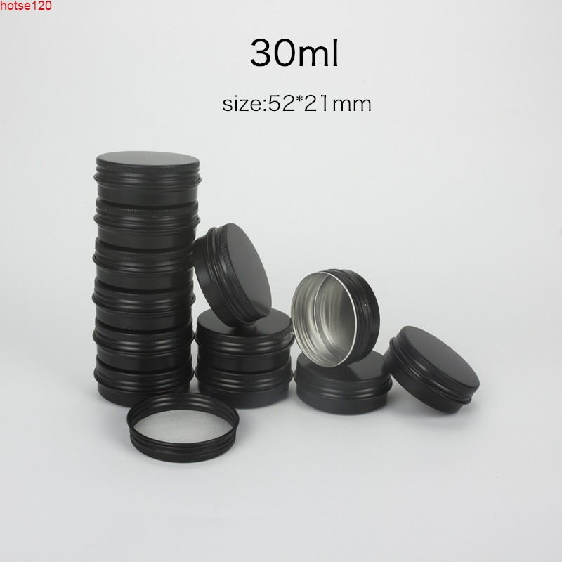 

30ml Matte Black Small Empty Makeup Eye Body Mask Pads Metal Tin Storage Box Case Organizer Cosmetic Cream Sample Jars 50pcsgoods