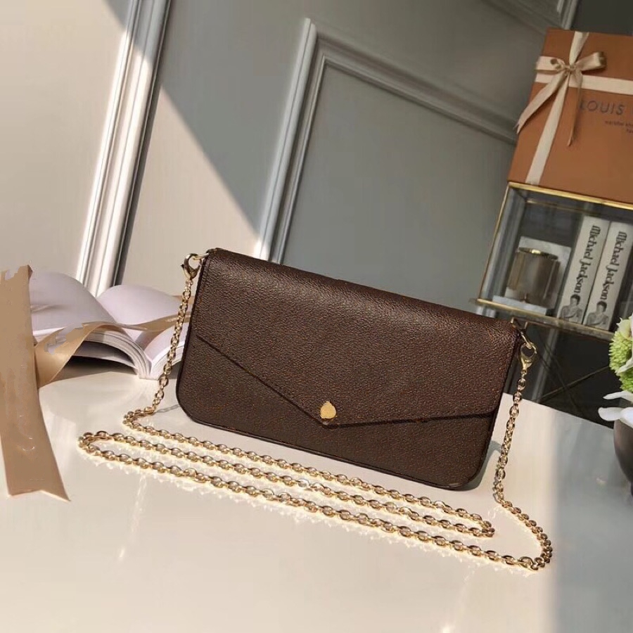 

POCHETTE FELICIE Handbags Designers Leather Luxurys Purse Evening Bags Messager Women Purses 3 in 1 Designer Bag high-quality, Brown