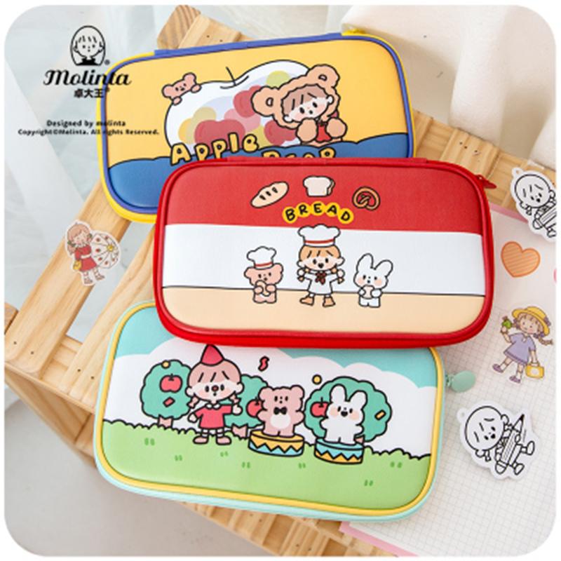 

Brand Large Capacity Stationery Box Pencil Case Pu Leather Hand Account Storage Bag Biscuits Pouch School Supplies Cosmetic Bags & Cases