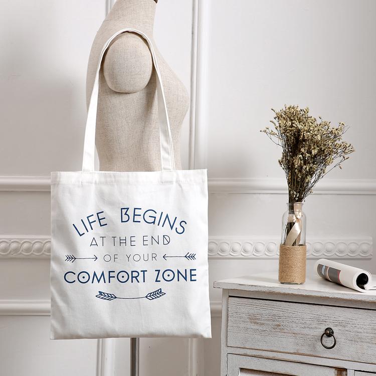 

Shopping Bags Custom Promotional Canvas Tote With Screen Printing, As pic