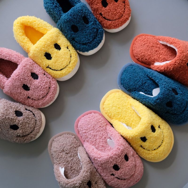 

dress shoes winter smiley slippers soft bottom for children's home 1v14, Black