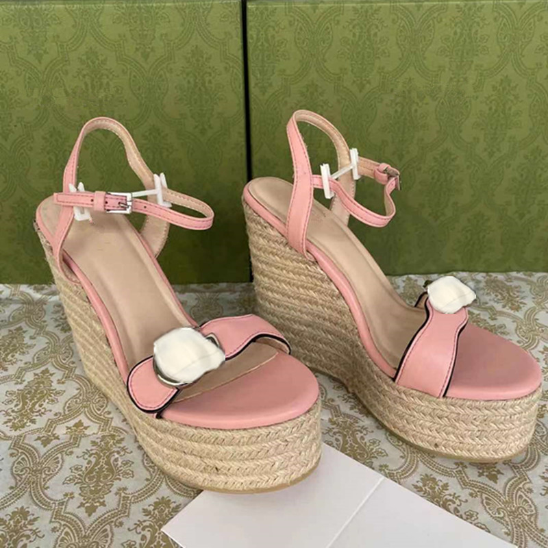 

designer sandals slope high sandal women shoes platform heels genuine leather gladiator buckle back strap wedge 5cm8cm rubber pink heel you are worth havin, Black