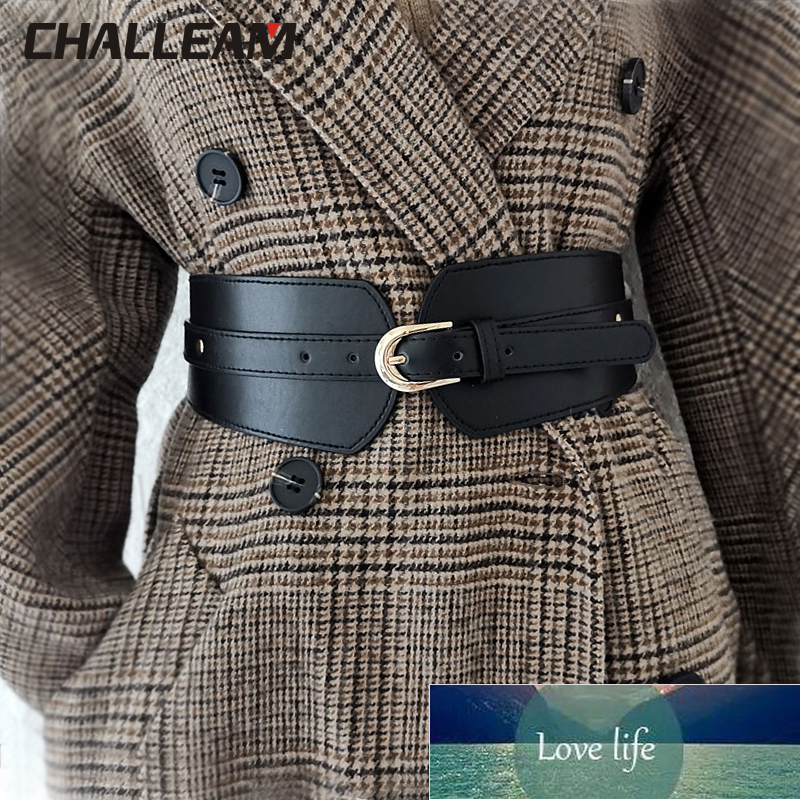 

Luxury ladies wide belt elastic vintage buckle leather wide fashion wild pin buckle women's belt waist seal belt x208, As pic