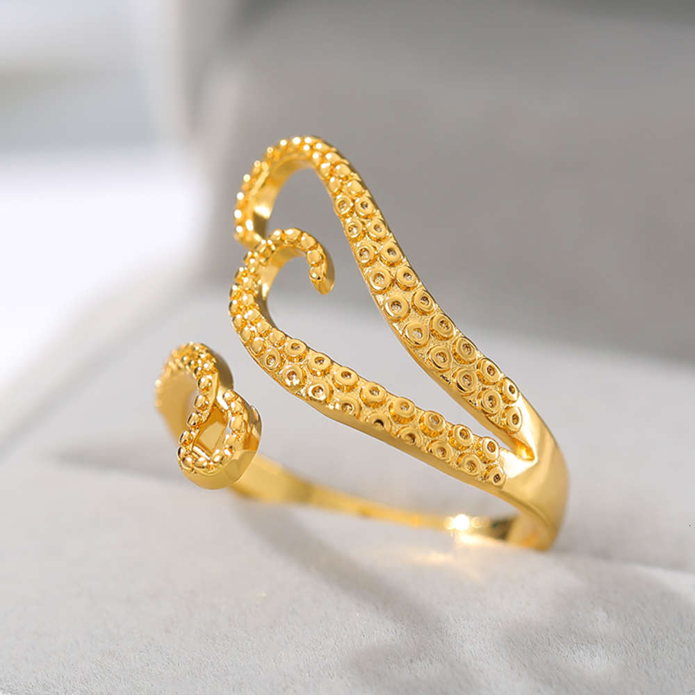 

Adjustable Gothic Rings For Women Men Gold Silver Sea Inktfish Octopus Ring Fashion Jewelry Vintage Rock Geopend Big Anillos
