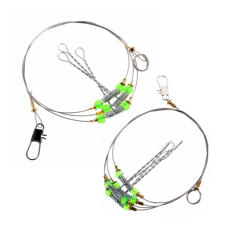

Braid Line 10 Pcs Fishing Hooks Anti-Winding Swivel String Sea Hook Steel Rigs Wire Leader Fish (5 4 Wires & 5