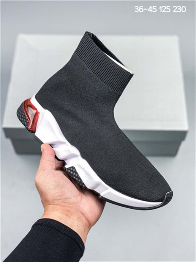 

wholesale man woman speed trainer Sock 1.1 shoes Walking Hott Selling Original Paris Lady Black White Red Lace Socks Sports Sneakers Boots Clear Sole Sneaker Casual