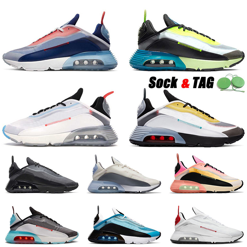 

2090 Men Women Running Shoes USA Black Volt Pure Platinum Yellow Bleached Aqua Magma Orange Max Air Airmax Wolf Grey Trainers Sports Sneakers, C26 clean white 36-45