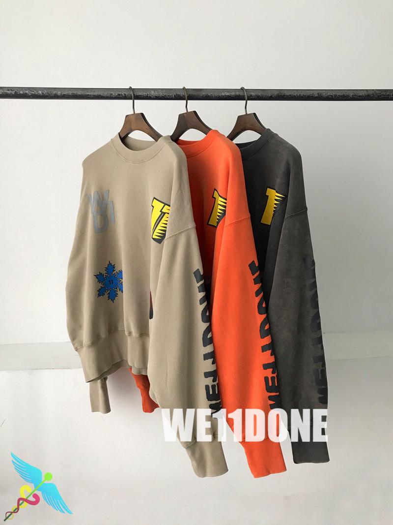 

Men's Hoodies & Sweatshirts WELLDONE Sweatshirt Men Women Korean Fashion Trend We11done Letter Print Logo Full O-Neck High Quality Casual Pu, Gray