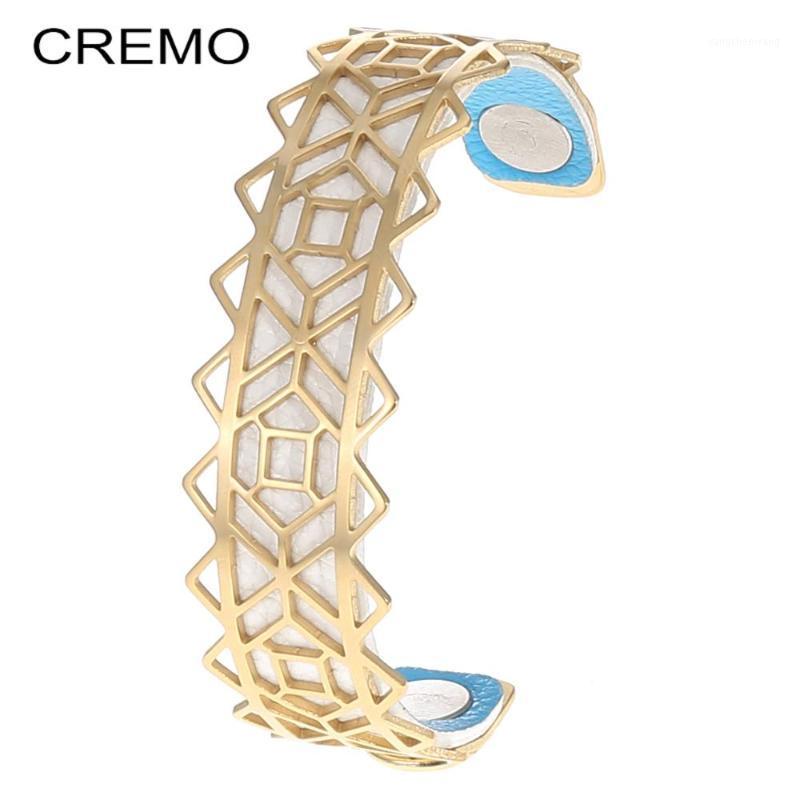 

Cremo &Bracelet For Women Stainless Steel Bracelet Manchette Interchangeable Leather Cuir Band Bangle