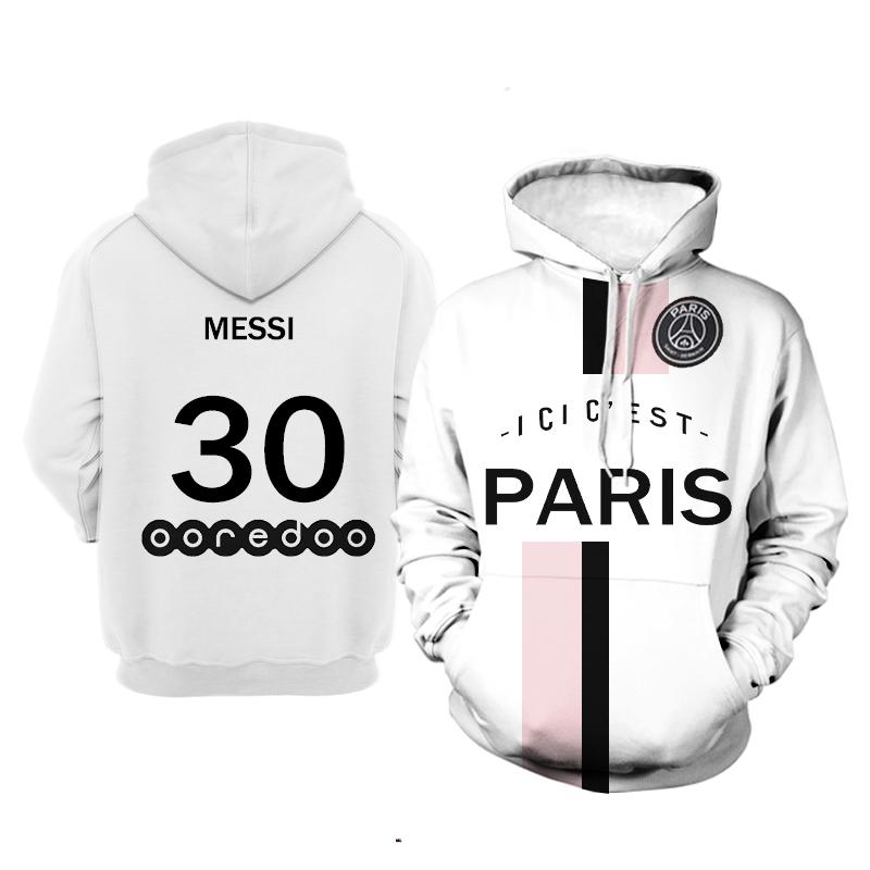 

Men' Hoodies & Sweatshirts 2021 Messi Paris Men Hoodie 30 Lionel -IF I C'EST- Printing Tee Women For Fans Clothes, Lm28