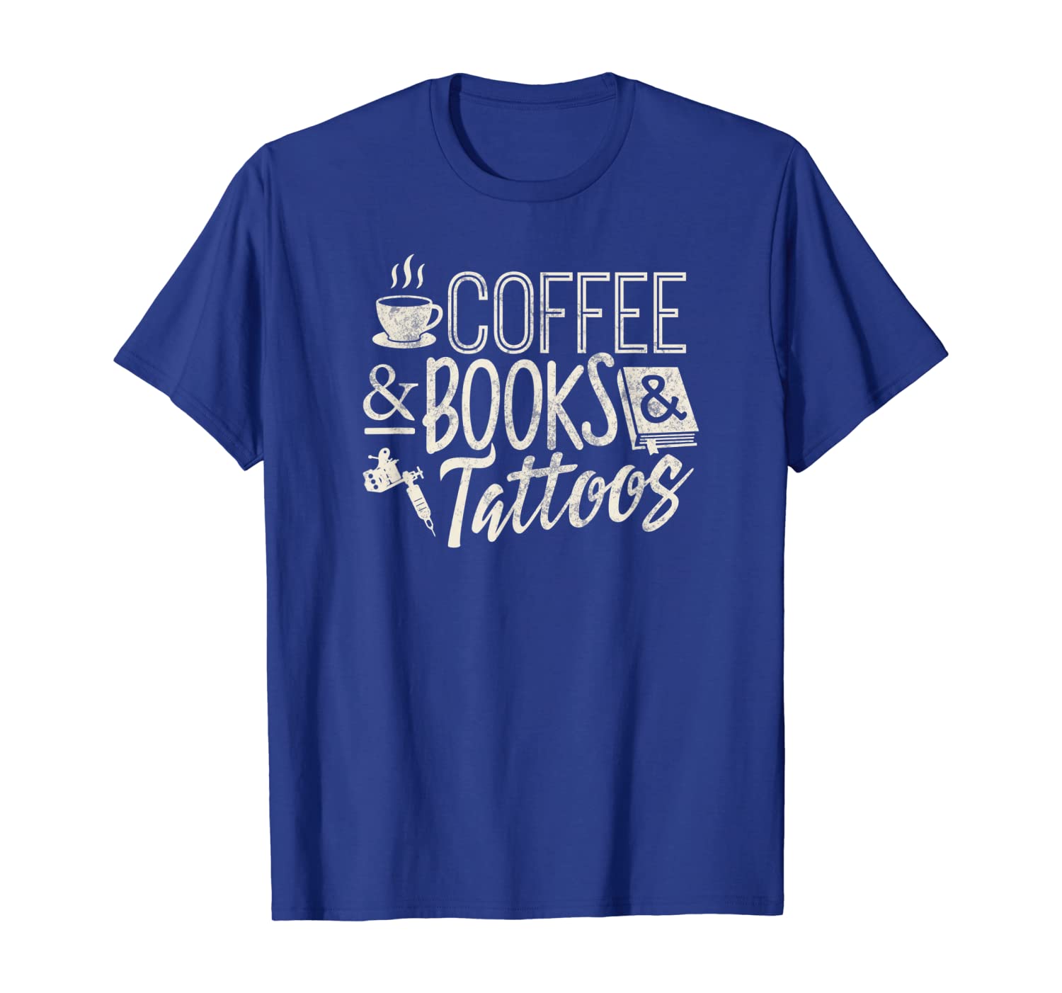 

coffee lover shirt coffee and books and tattoos gift tshirt, White;black