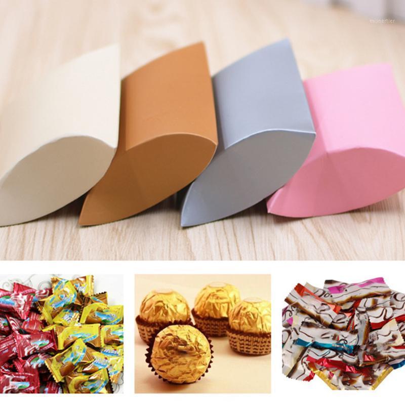 

Gift Wrap 100pcs/Set Cute Kraft Paper Pillow Shape Candy Boxes Wedding Favors Home Party Birthday Supplies