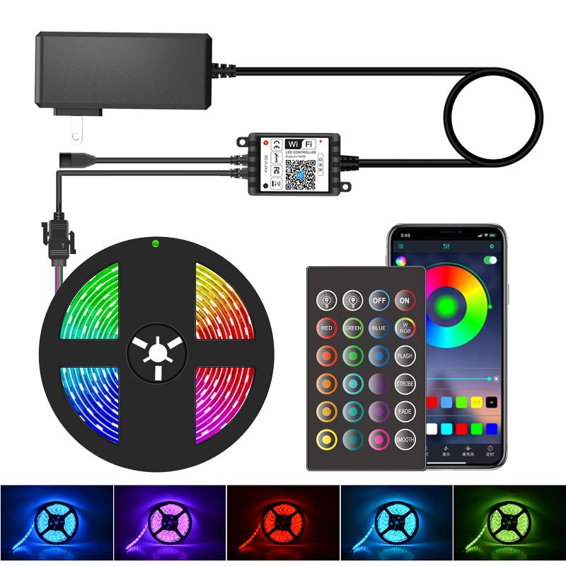 

20M Led Strip RGB Flexible Tape Ribbon Light With Phone APP Remote Control Lamps For Christmas Decor Strips