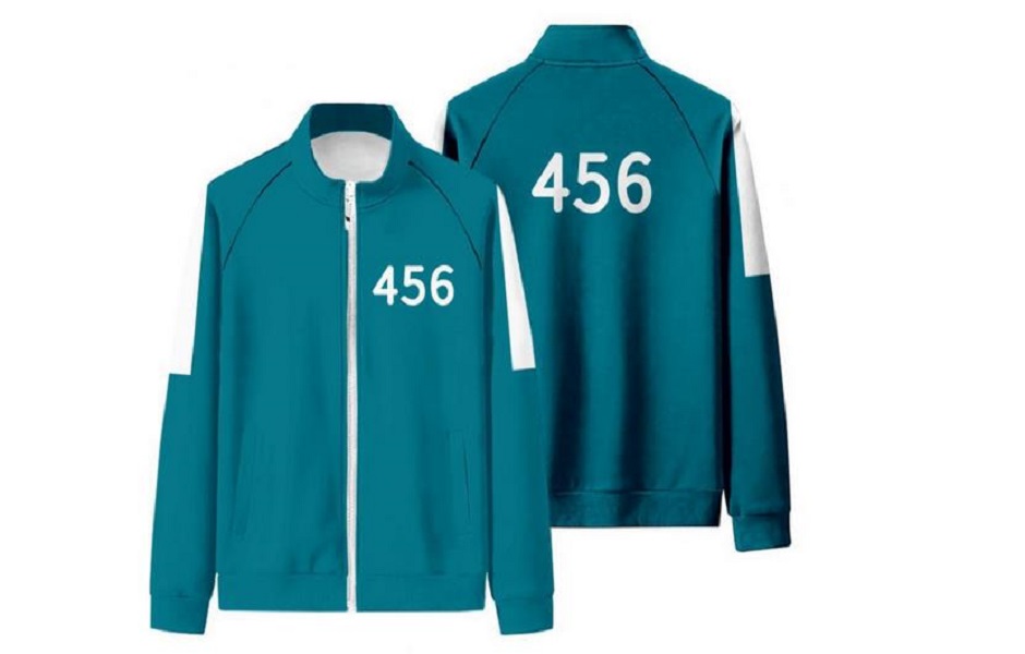 

Squid Game Costume Men Tracksuits Li Zhengjae Same Jacket pants 456/218/067/001 Autumn Casual Polyester Stand-up Collar Sweatshirt Suit Jogging Clothing, Blue