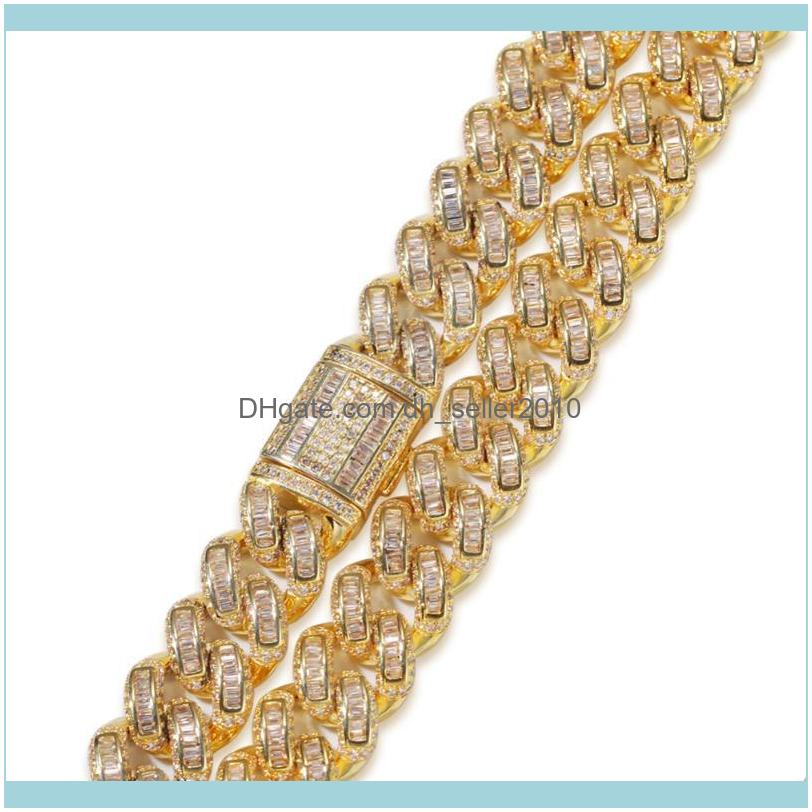 

& Pendants Jewelrymen Hip Hop Iced Out Bling Chain Necklace Pave Setting Zircon Male Miami Cuban Chains Necklaces Rap Hiphop Aessories Drop