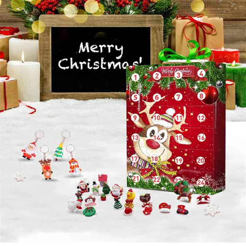 

Christmas Countdown Calendar 24 days surprise blind box resin pendant key chain toy