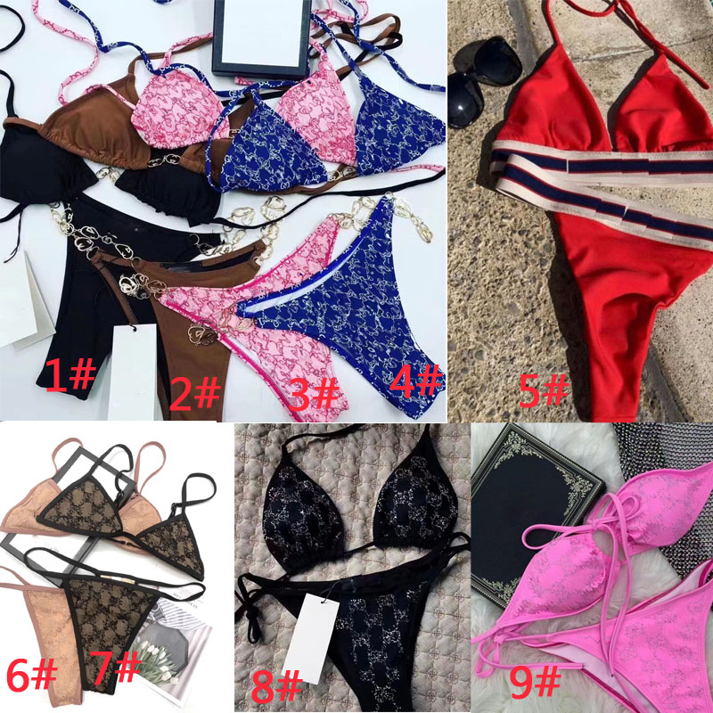 

Designer D Women Sexy Bikini Swimsuits Set Multicolors Summer Time Beach Bathing suits Ladies Swimwear, 1#