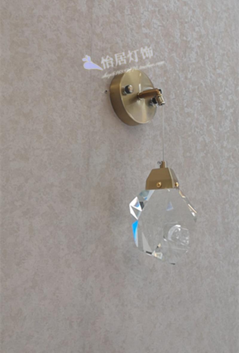 

Vintage Crystal Wall Lamp Blue Light Glass Sconces Bedroom Bedside Aisle Living Room Cabecero De Cama Lampara Pared