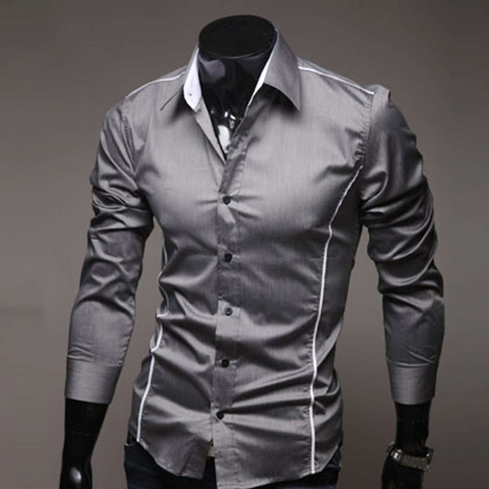 

shitr slim fit large men's long sleeve personalized lace white 9BEC