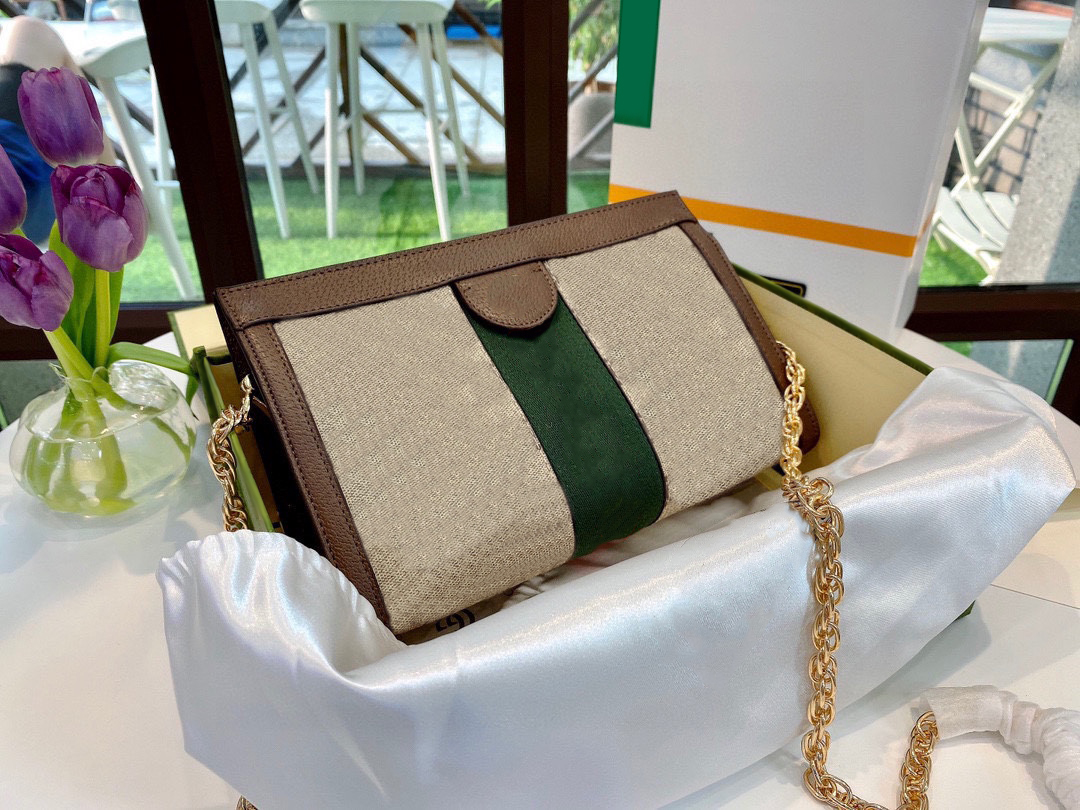 2023 Femmes Designer Ophidia Sacs à bandoulière Chaîne Pochette Sac de lavage Toile Sac à main Chaîne Lettres Sac à main Mode