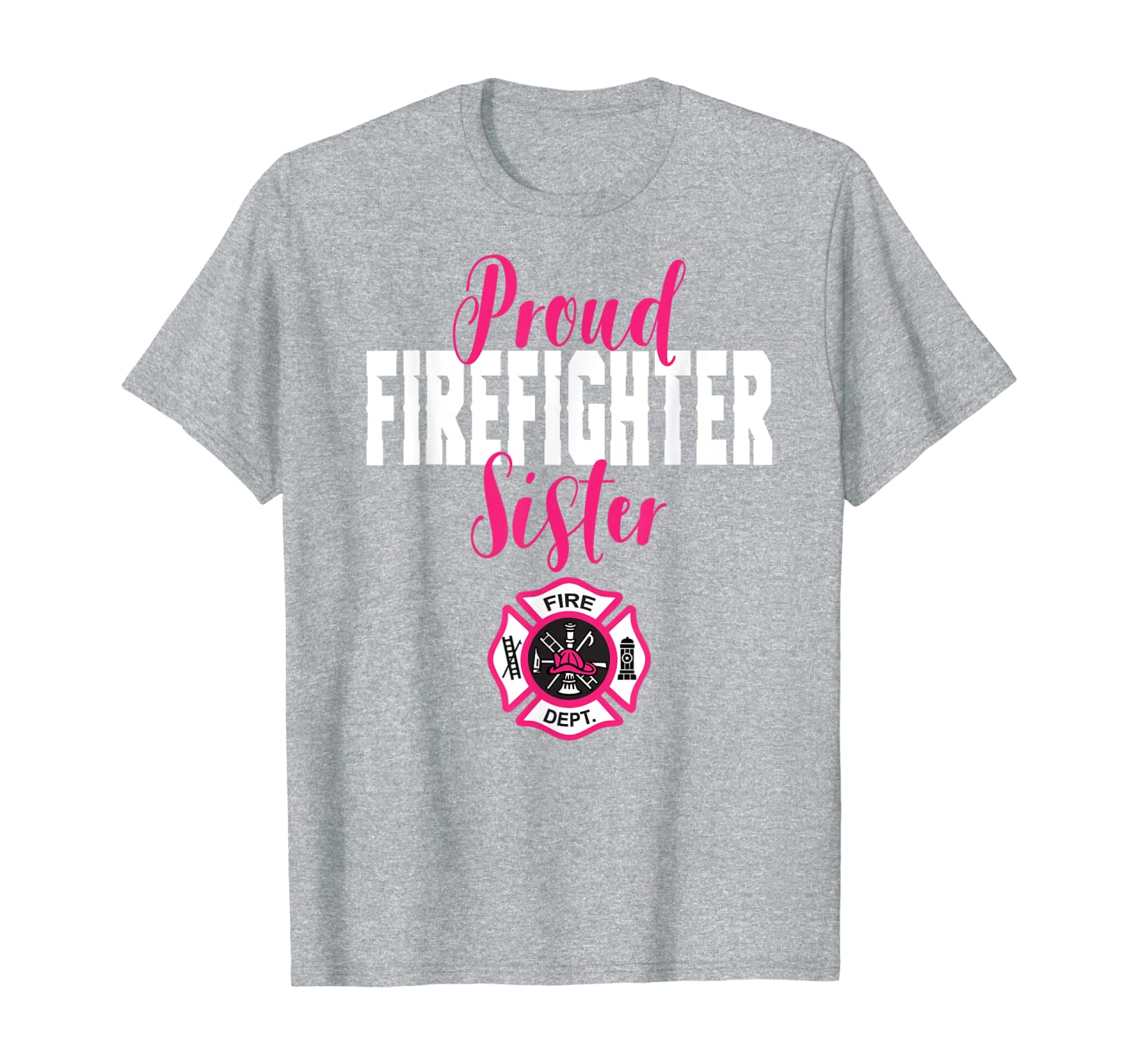 

proud firefighter sister support red line hero sibling t-shirt, White;black